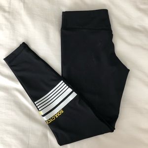 SoulCycle X Lilybod yellow detail leggings